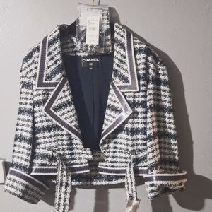 Chanel jacket , size 40, black blue white